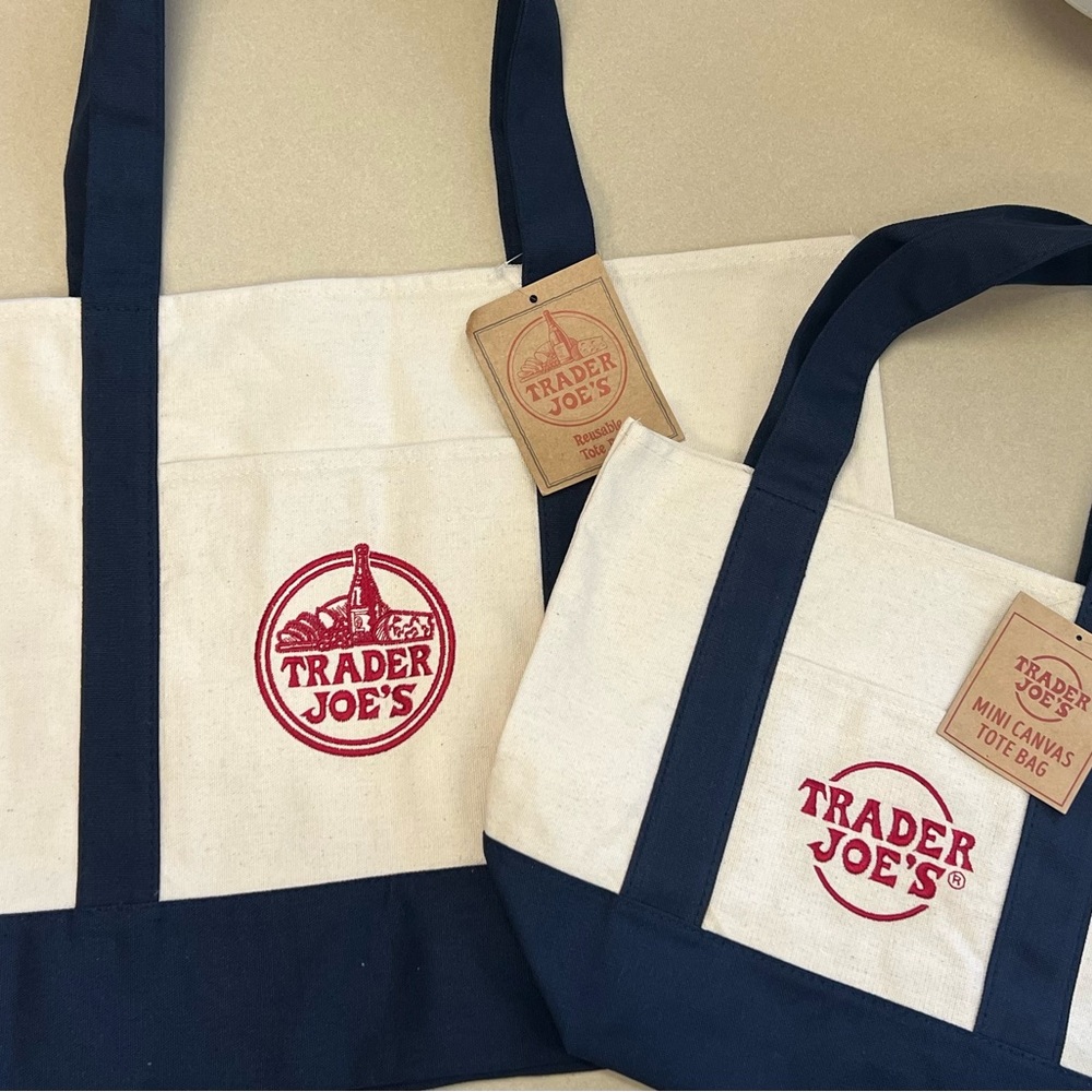 Trader Joe's Canvas Tote Bag Set (Mommy and Me Set)